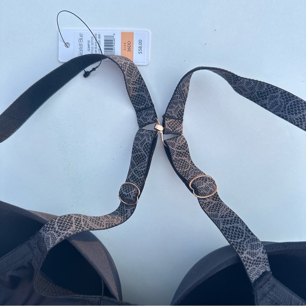 Skarlett Blue Glimpse Multi-Way Push-Up Underwire Bra, NWT, 36DD, Black Slate - Picture 7 of 9